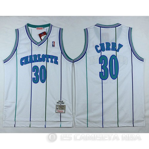 Camiseta Curry #30 Charlotte Hornets Blanco - Haga un click en la imagen para cerrar